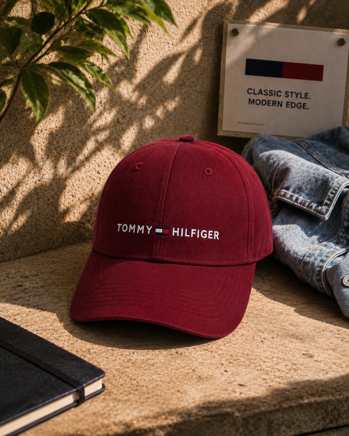 Tommy Essential Cap – Burgundy