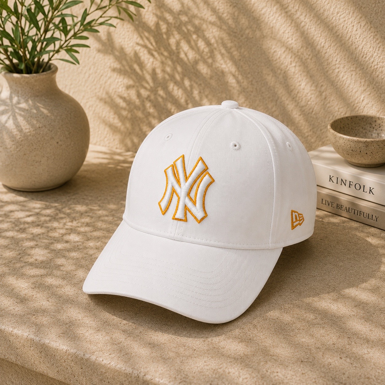 NY Outline Cap – White & Yellow